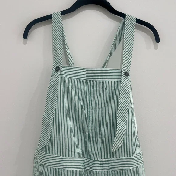 Free People Salopette In Town Green Striped Overalls Size Small New - Picture 6 of 10